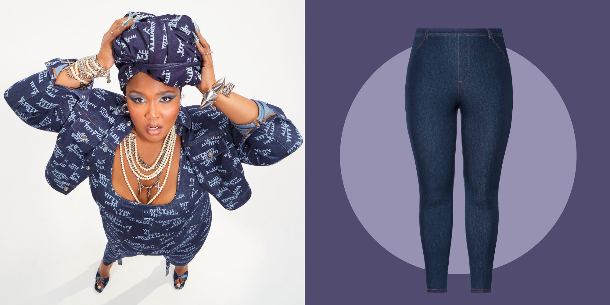 PICS: Lizzo shows off her Yitty denim set with jumpsuit and cropped jacket