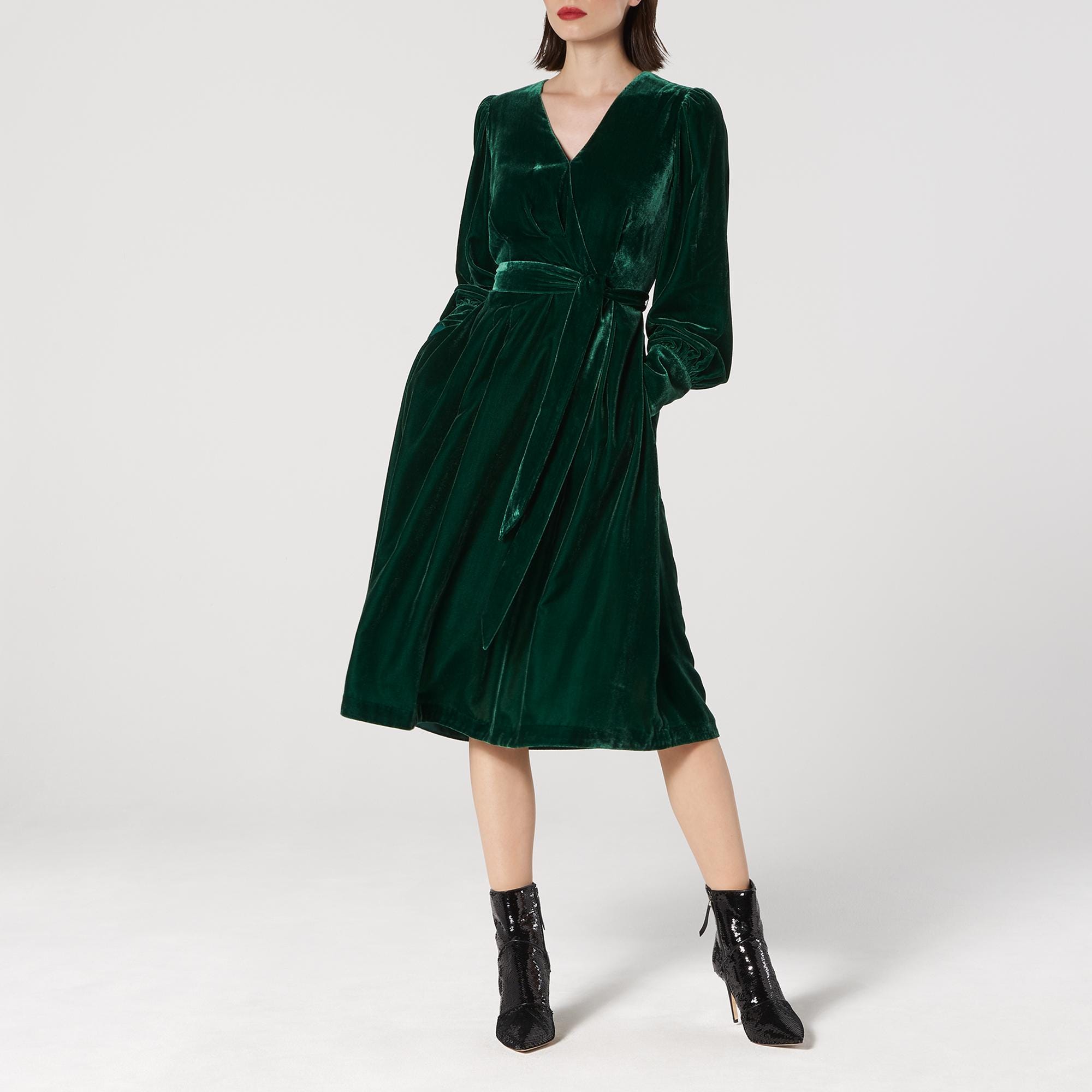 long sleeve velvet dress