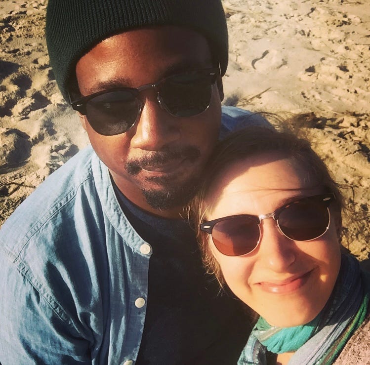lauren and her partner in an article about men and wedding planning