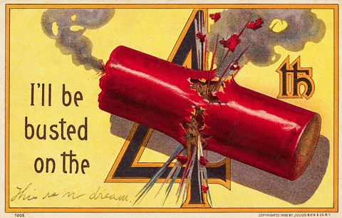postcard of fourth of july firecracker