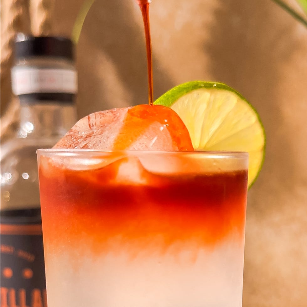 lemon, lime, bitters tom collins