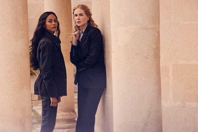 zoe saldana as joe and nicole kidman as kaitlyn meade in lioness season 1, streaming on paramount+, 2023. photo credit: ramona rosales/paramount+