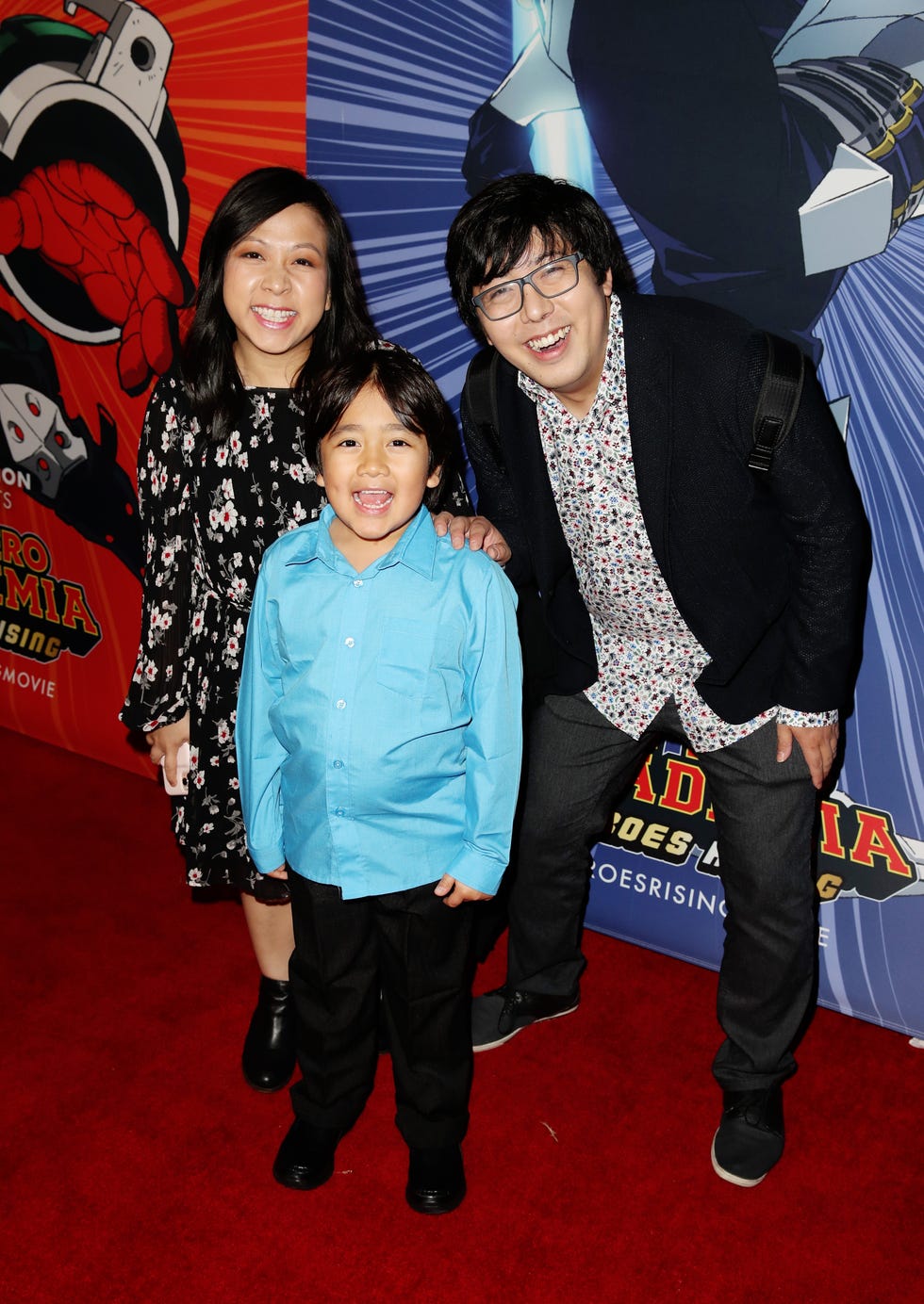 loann kaji, ryan kaji and shion kaji attend my hero academia heroes rising north american premiere at regency village theatre on february 19, 2020 in westwood, california