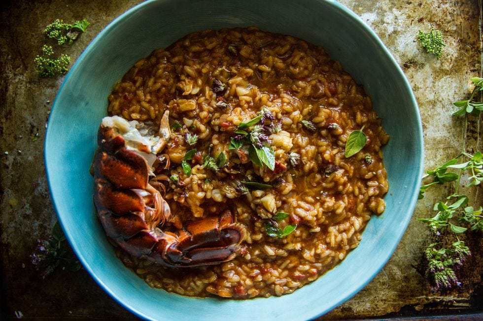 lobster and spiced tomato risotto