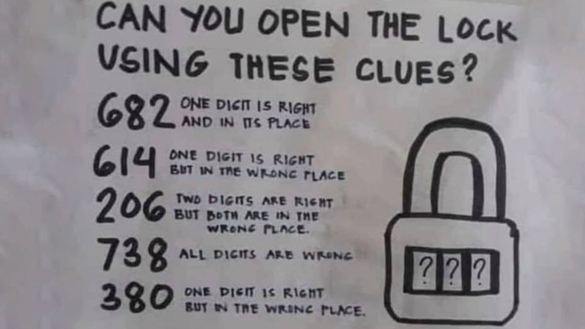 Answer to Open the Lock Puzzle  Open the Lock Using These Clues