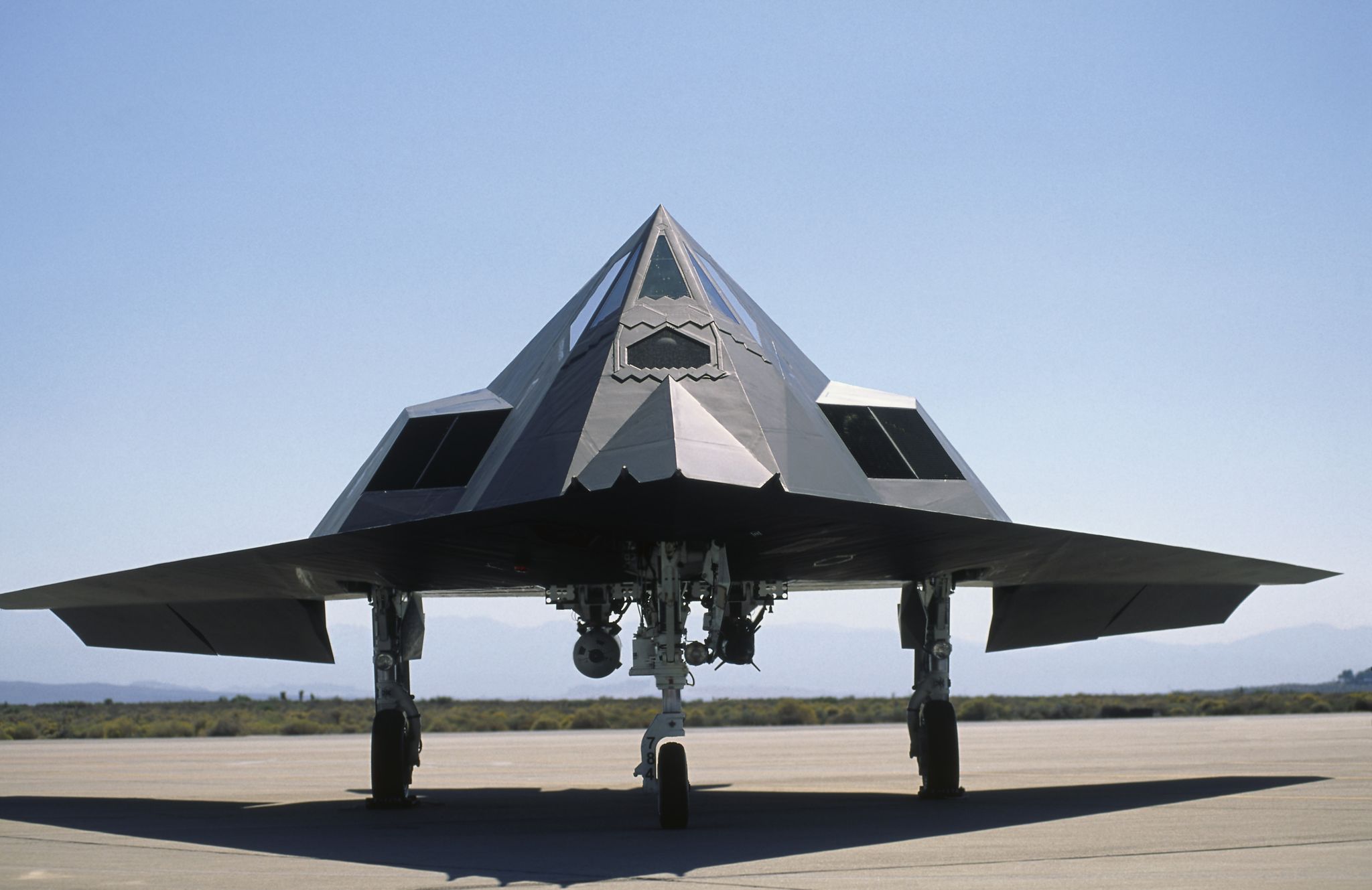 USAF Lockheed Martin F-117A Nighthawk in the static-display at the 1997 Edward AFB Open House
