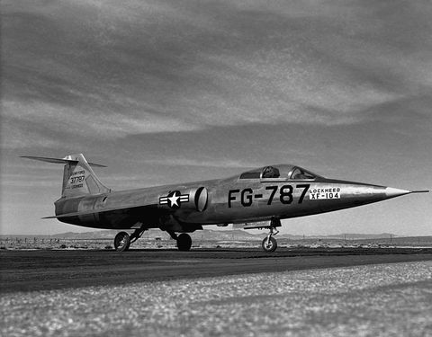Lockheed XF-104 Starfighter Parked on Desert Tarmac