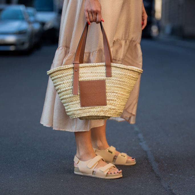 LOEWE Basket shoulder bag mini purse summer brown leather beige