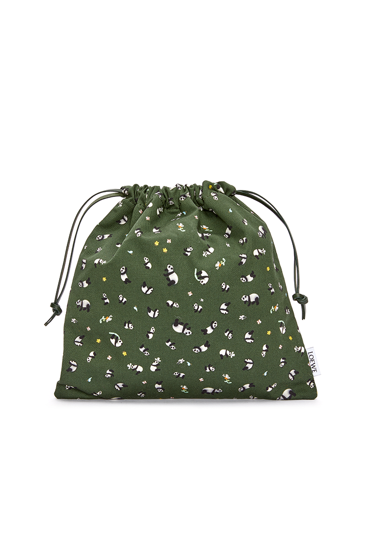 LOEWEロエべ　スナフジタコラボ　ワオキツネザルドローストリングポーチ　巾着袋 LOEWEロエべ スナフジタコラボ ワオキツネザルドローストリング