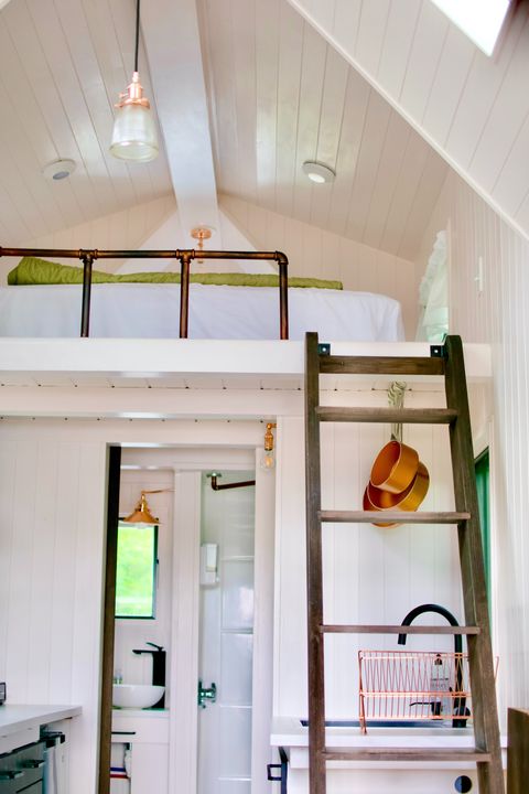 lofted bed with ladder