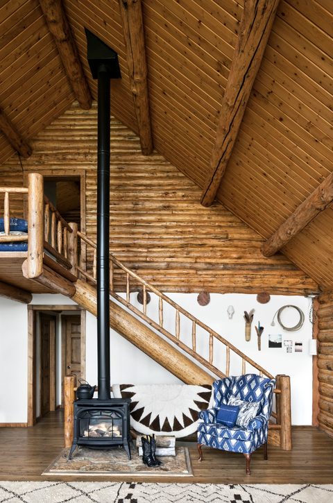 wood stairs to loft
