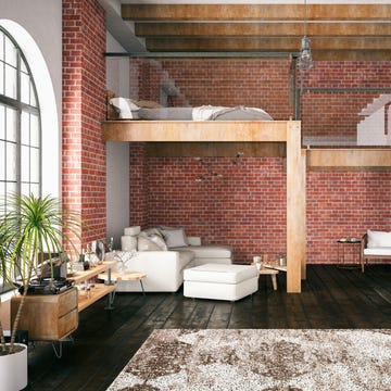 loft room with mezzanine