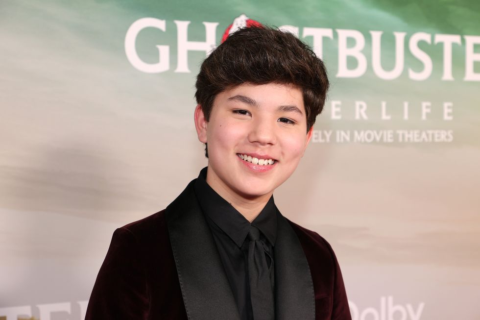 logan kim at ghostbusters afterlife world premiere