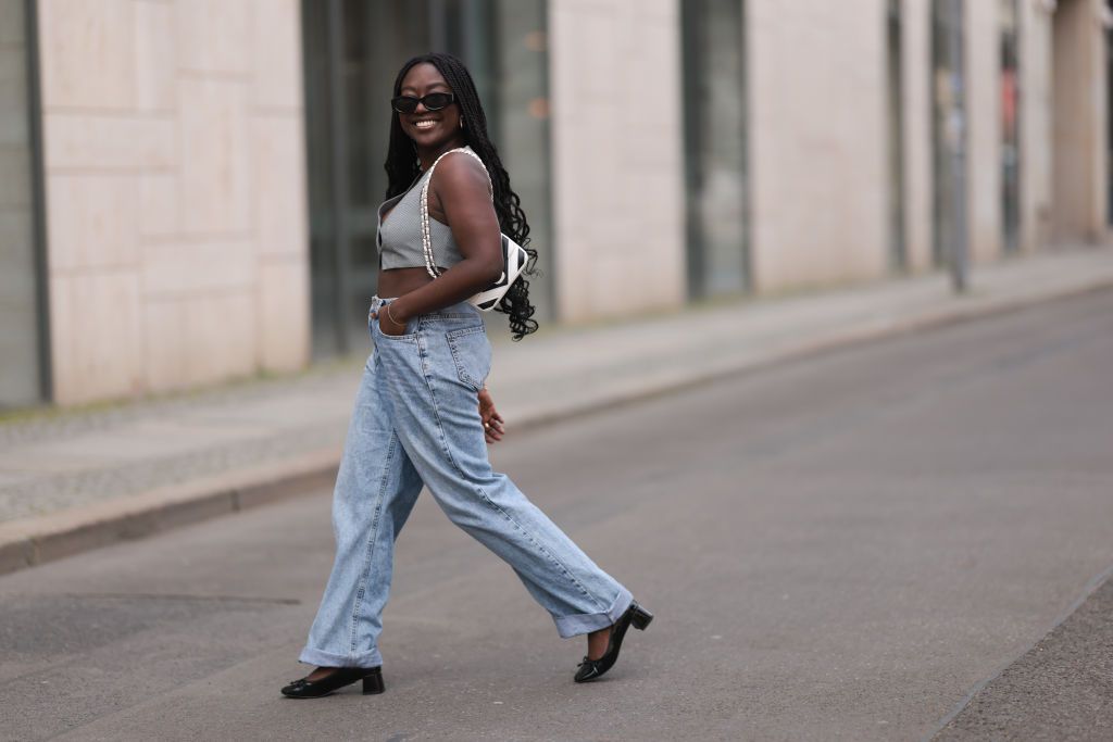 Blue jean crop top hotsell