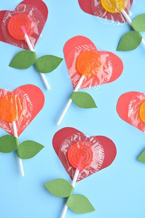 lollipop heart flower cards