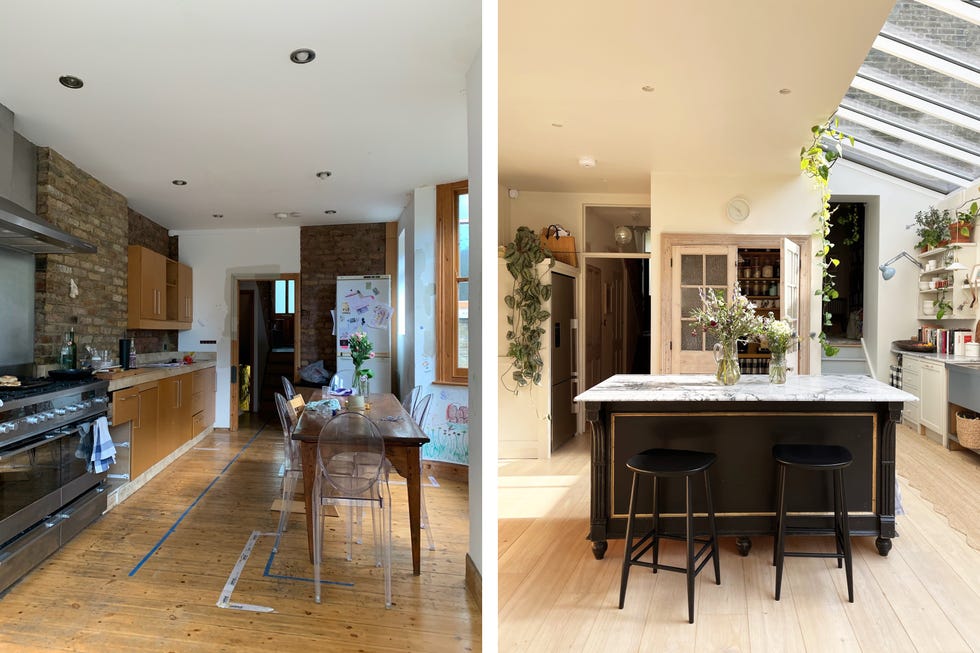 before after london victorian kitchen side return extension