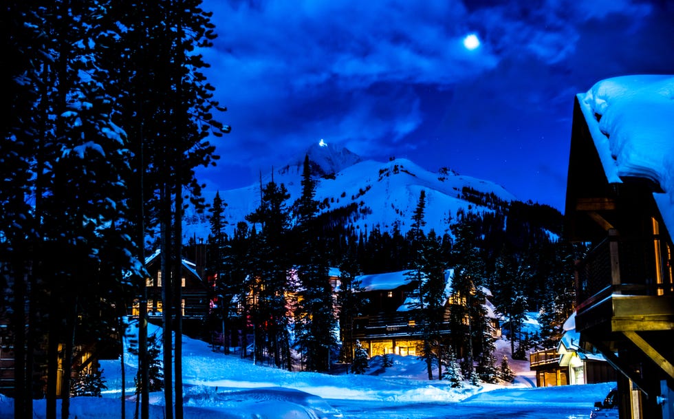 lone mountain and big sky montana at night