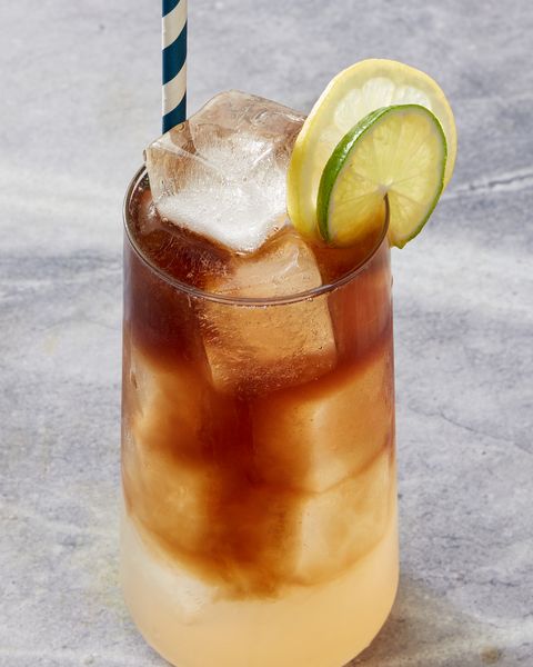 long island iced tea with homemade sour mix and citrus garnish