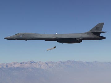 b1b lancer dropping a long range anti ship missile