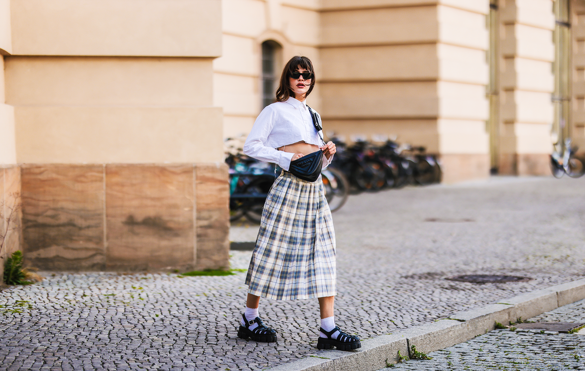 Plaid maxi skirt looks best sale