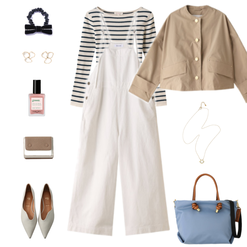a white dress and a purse