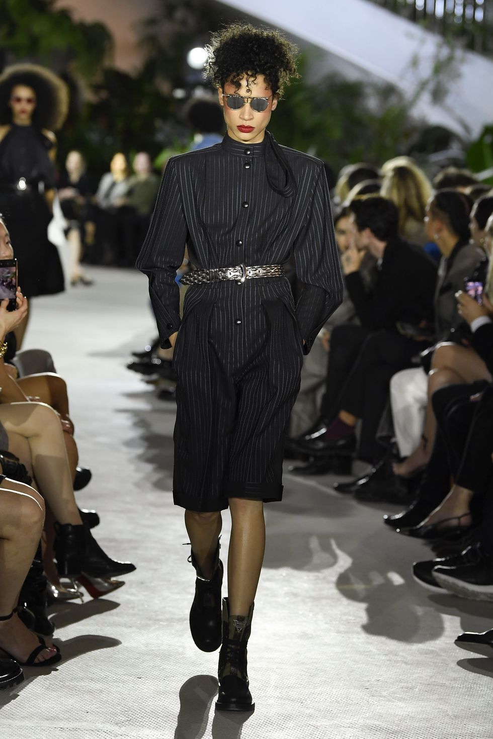 Heejung Park walks on the runway during the Louis Vuitton Resort 2020  Collection Fashion Show at TWA Terminal in JFK Airport in New York, NY on  May 8, 2019. (Photo by Jonas