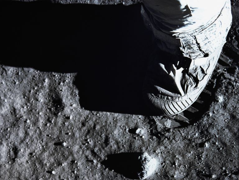 Astronaut's Boot on Moon Surface