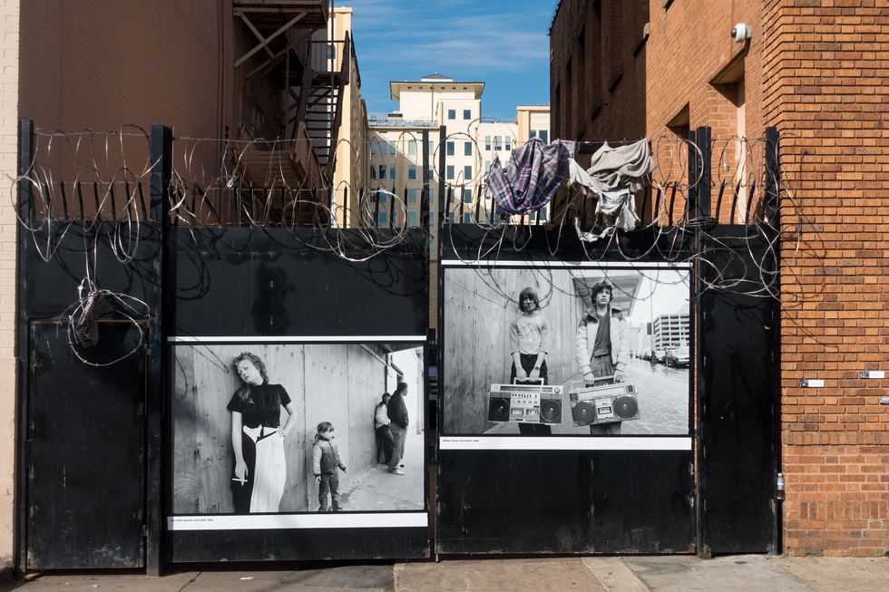 Wall, Black-and-white, Street, Urban area, Art, Street art, Infrastructure, Neighbourhood, Facade, Visual arts, 