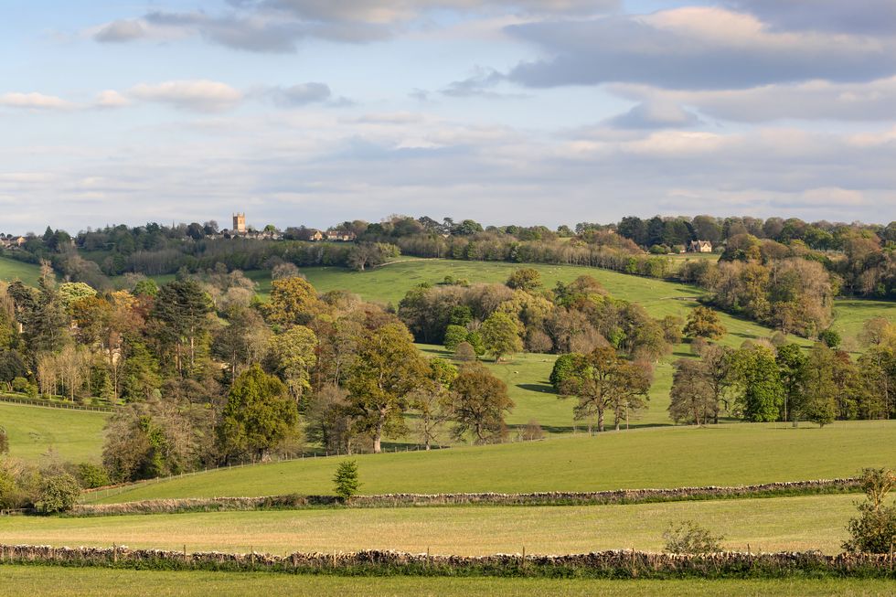 looking towards stow, the cotswolds, gloucestershire, uk