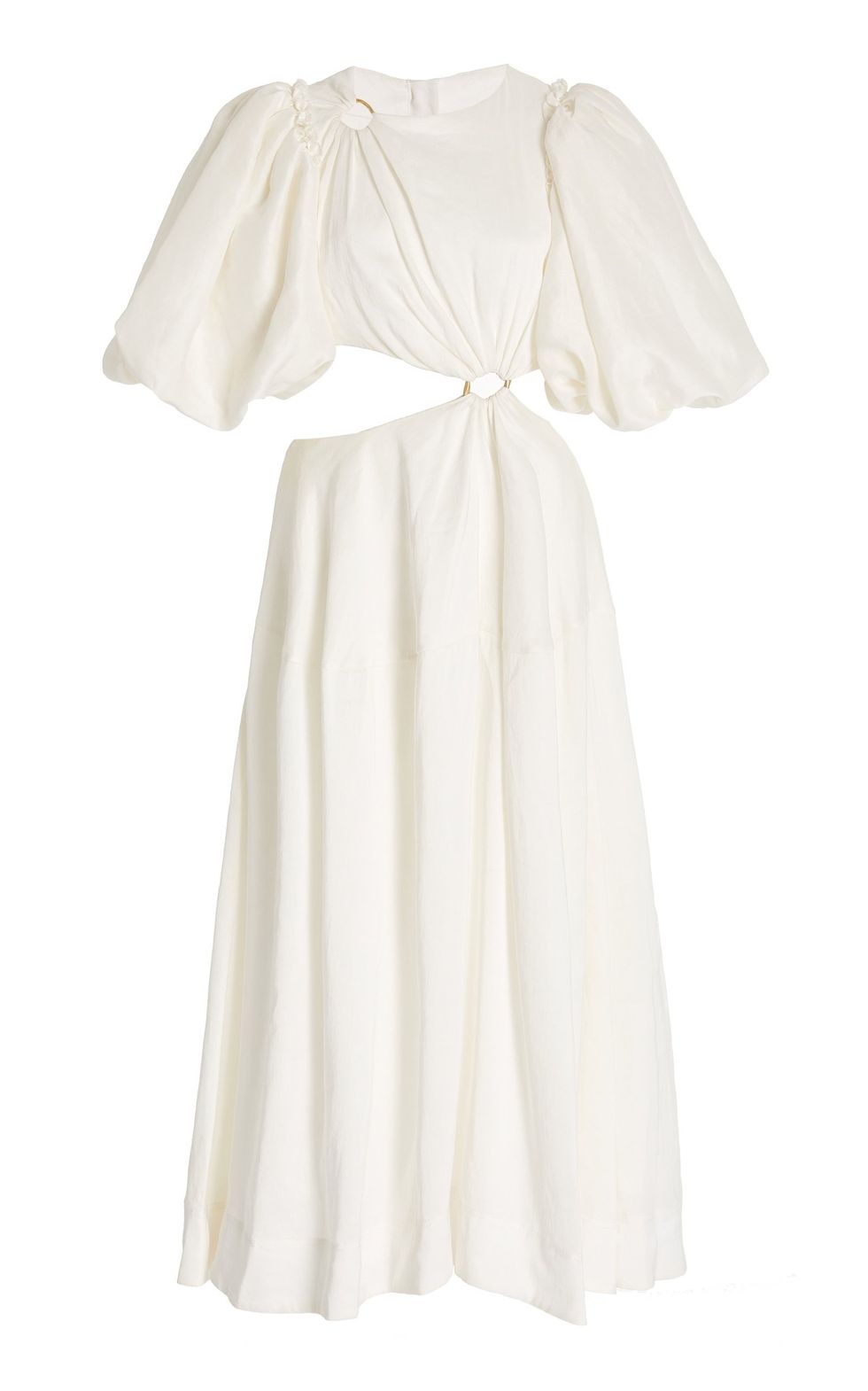 vestido de lino cut out blanco aje