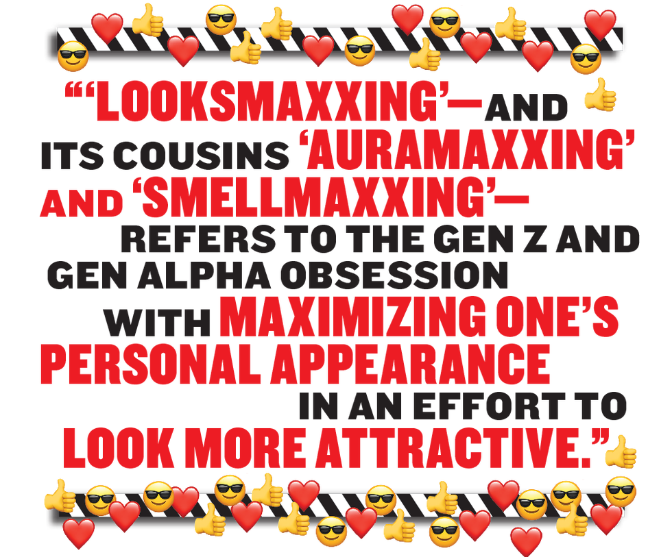 text discussing the concepts of lookmaxxing auramaxxing and smellmaxxing related to personal appearance