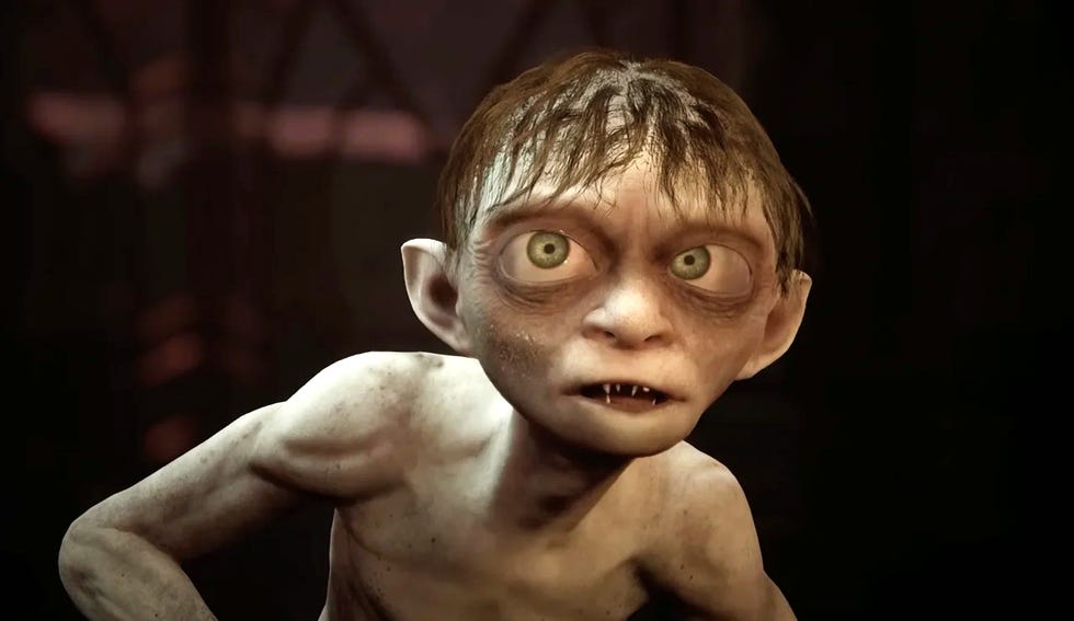 Der Herr der Ringe, Gollum-Videospiel, Gollum sieht in Low-Poly verwirrt aus