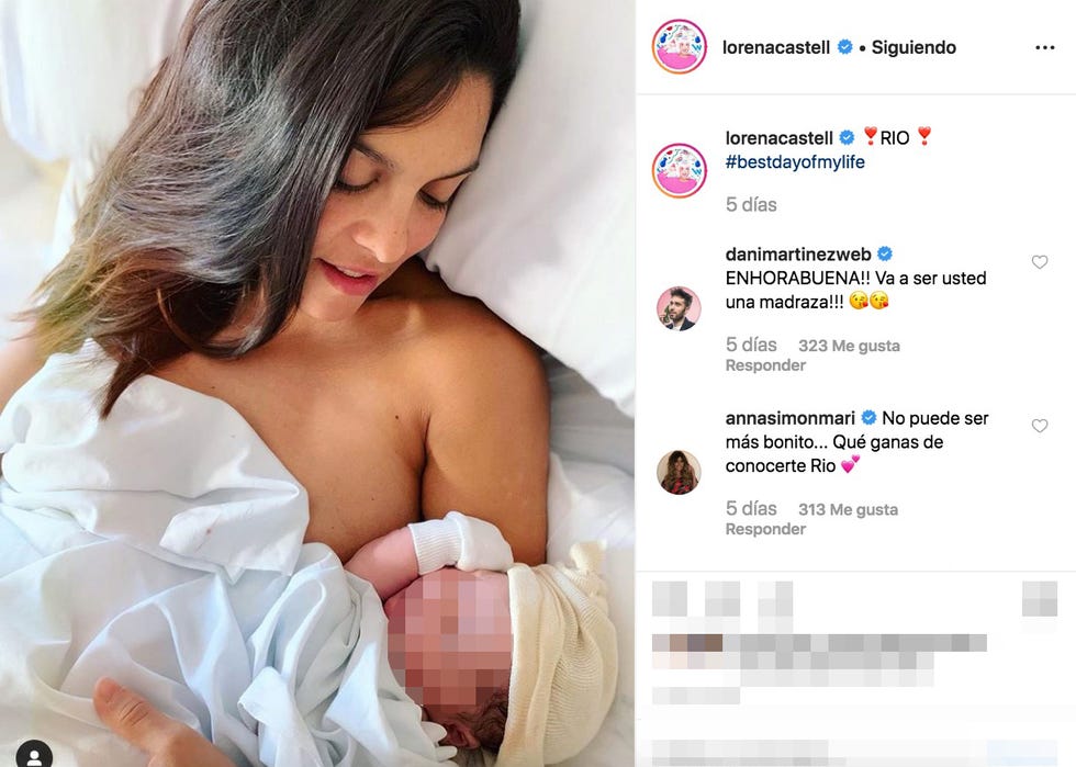 Lorena Castell con su hijo Río en Instagram