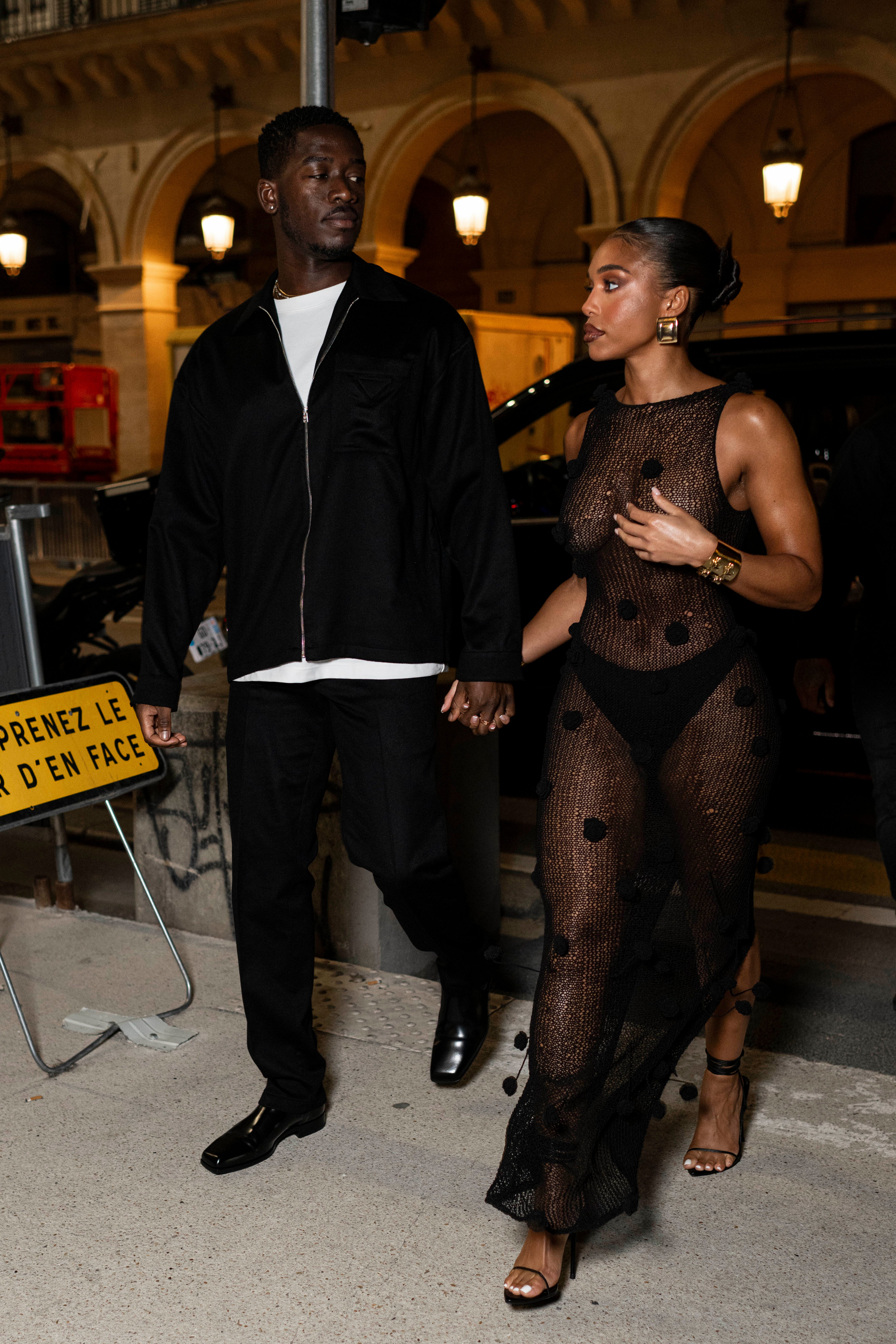 Lori Harvey's Sultry Date-Night Style Includes a Totally See-Through Netted Dress