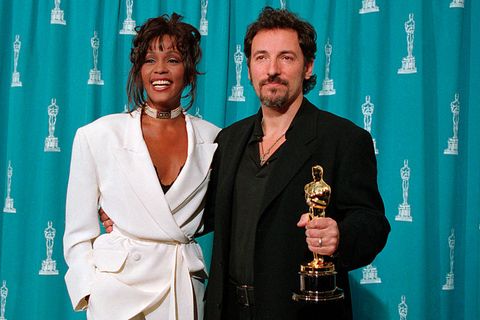 Whitney Houston with Bruce Springsteen and His Oscar