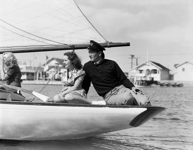 barbara read and john wayne aboard his yacht