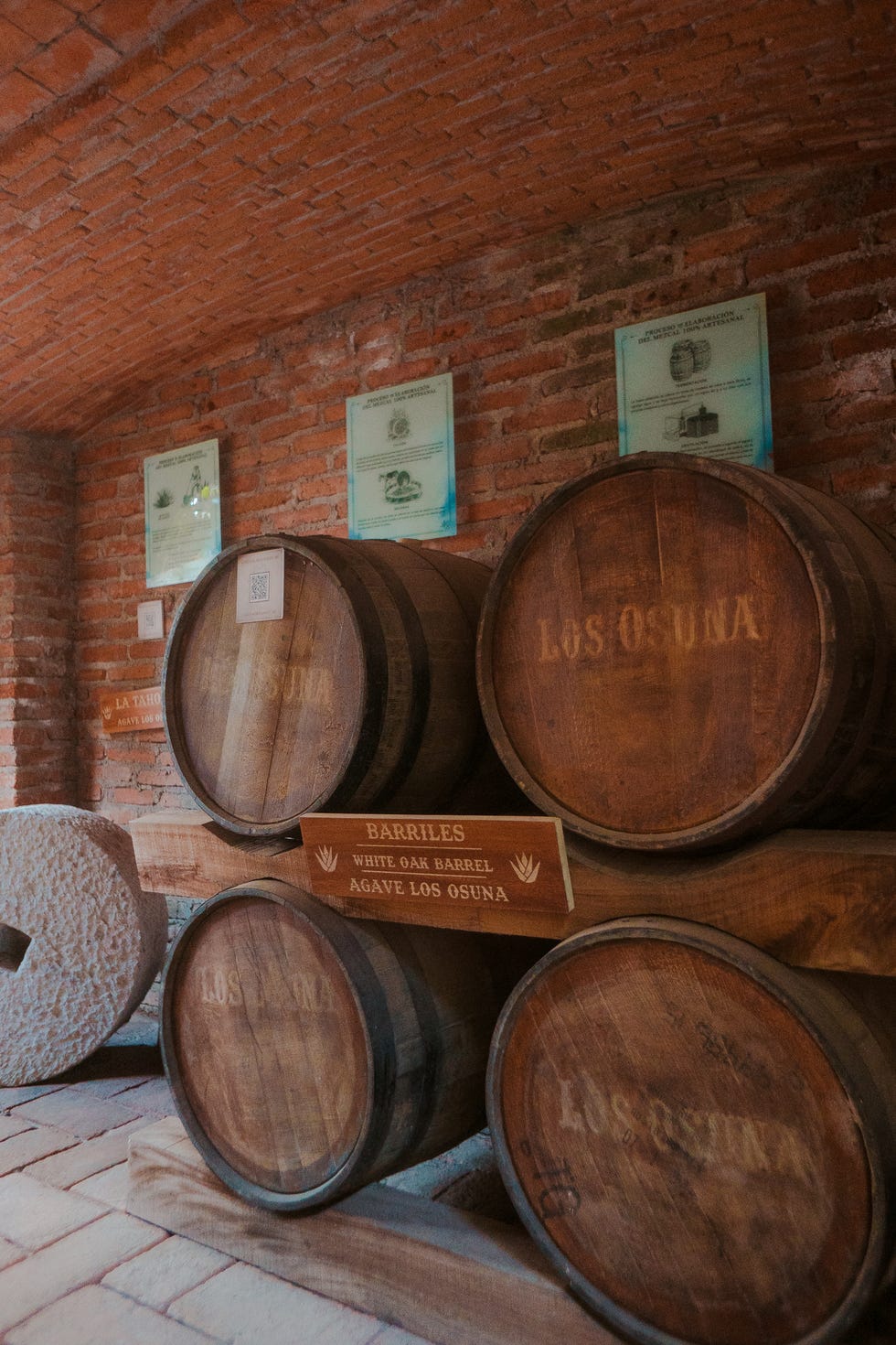 wooden barrels stacked