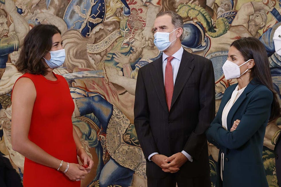 los reyes con la tenista garbiñe muguruza