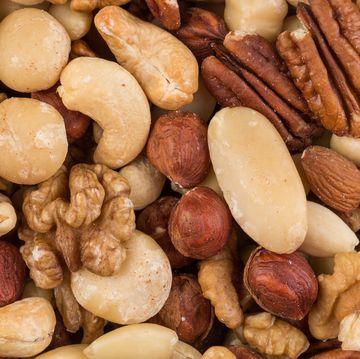 lot of different types of nuts mix for background