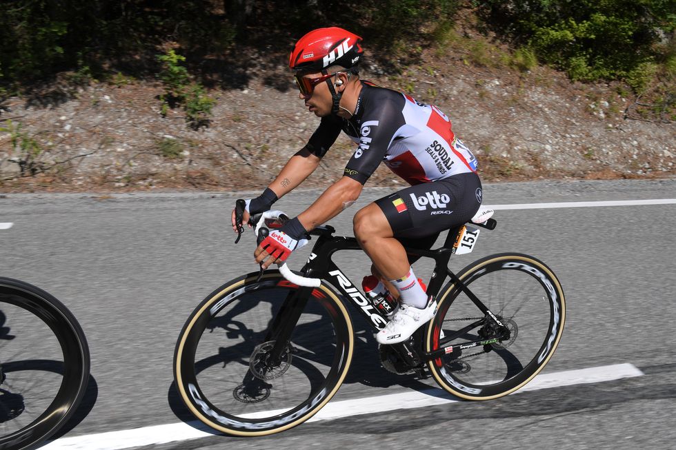sisteron, france   august 31 caleb ewan of australia and team lotto soudal  during the 107th tour de france 2020, stage 3 a 198km stage from nice to sisteron 488m  tdf2020  letour  on august 31, 2020 in sisteron, france photo by tim de waelegetty images