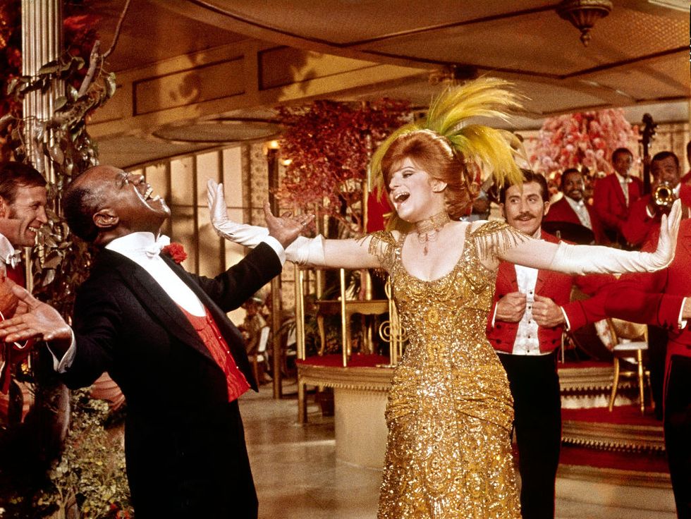 louis armstrong singing with barbra streisand in a movie scene