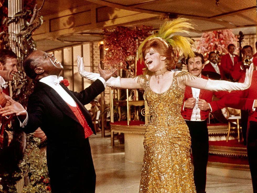 louis armstrong singing with barbra streisand in a movie scene