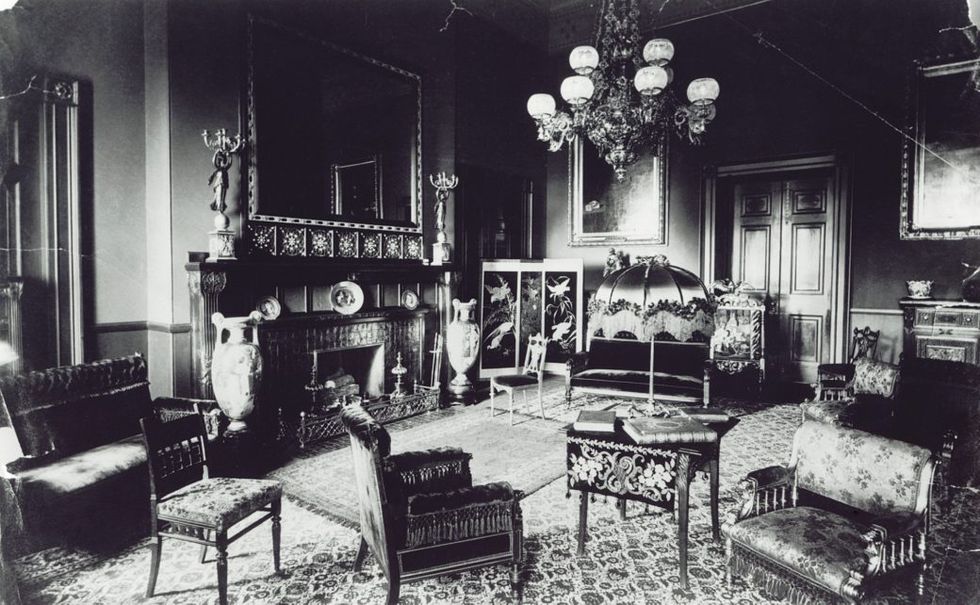 louis comfort tiffany’s design of the white house red room, circa 1884 1885