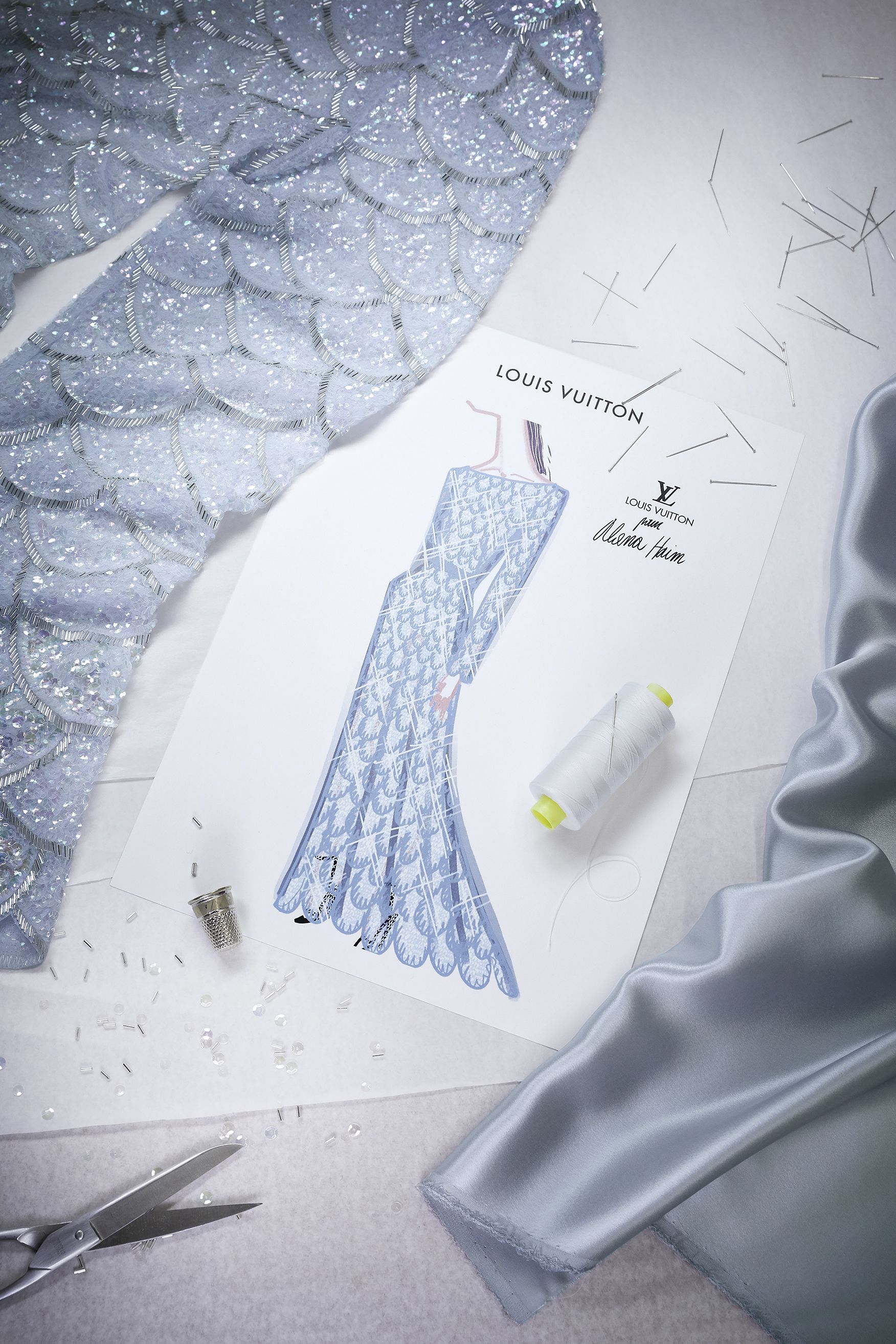 Louis Vuitton Scales Dress worn by Alana Haim on Oscars 2022 Red-Carpet