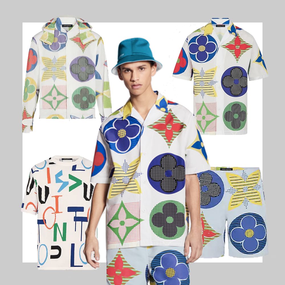 The best selling Louis Vuitton Flower Tropical Full Print Hawaiian Shirt  Beach Shorts And Flip Flops