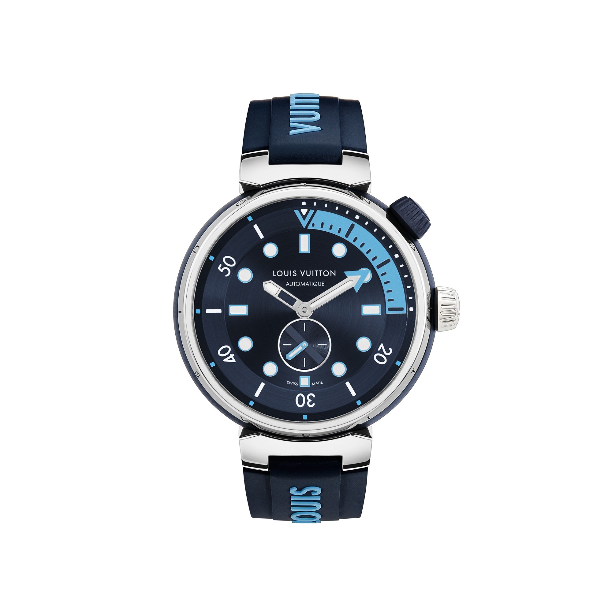 Tahar Rahim y el reloj Tambour Street Diver de Louis Vuitton