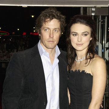 london   november 16 hugh grant and keira knightley at the uk premiere of the film love actually held at the odeon cinema leicester square on november 16, 2003 in london photo by dave benettgetty images