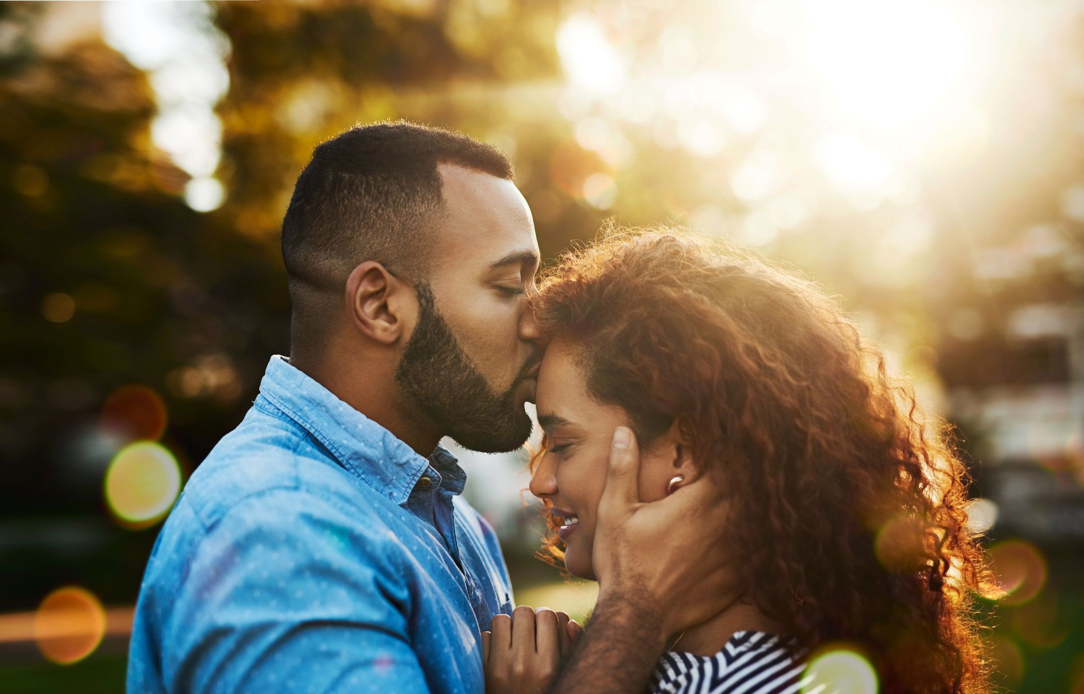 what each kiss means - kiss on the forehead: we're cute together