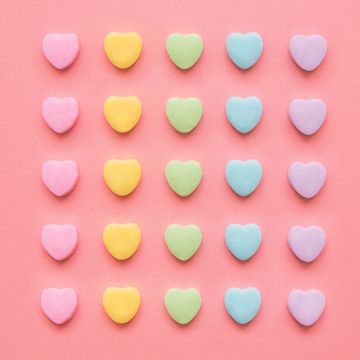 love hearts background valentine's day background with rainbow candy hearts