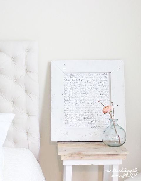 romantic love letter bedroom decor